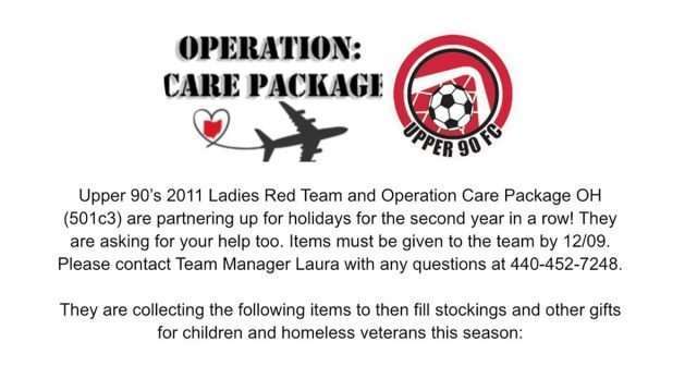 2011 Team Red is once again working with Operation Care Package OH