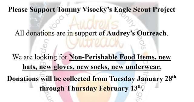 Collecting for Audrey’s Outreach.